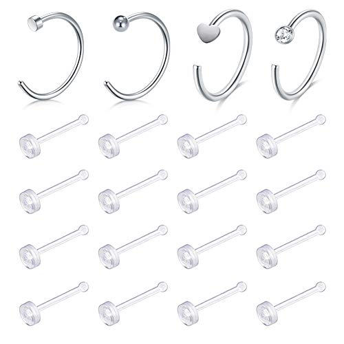 Algopix Similar Product 5 - DBella 18G 20G Clear Nose Retainer 