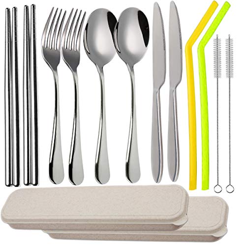 Algopix Similar Product 12 - Travel Utensils Cutlery 4pcs22pcs