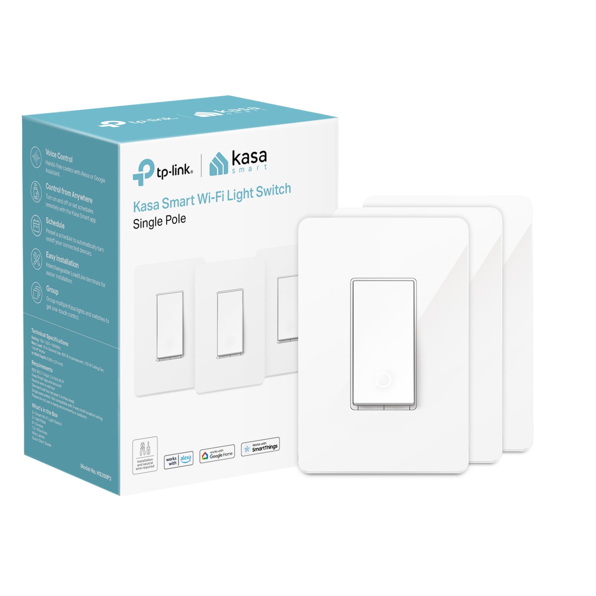 Algopix Similar Product 7 - Kasa Smart Light Switch HS200P3 Single