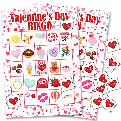 Algopix Similar Product 15 - Valentines Day Kids Bingo Game 24
