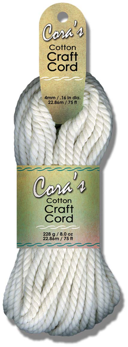 Algopix Similar Product 4 - Pepperell Cotton Cord 4mmX75ft, White