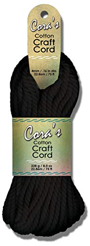 Algopix Similar Product 11 - Pepperell Cotton Cord 4mmX75ft, Black