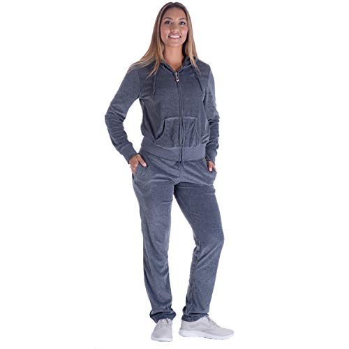 Algopix Similar Product 11 - Women Jogging Suit Set Velour Zip Up