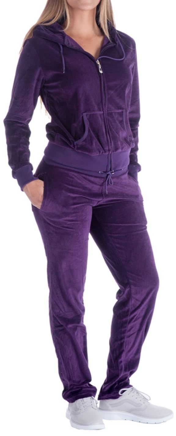 Algopix Similar Product 11 - LeeHanTon Velour Tracksuit Womens Warm