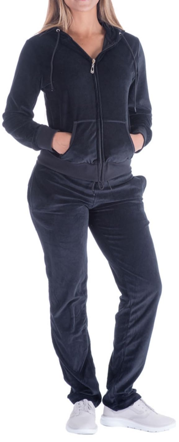 Algopix Similar Product 2 - LeeHanTon Velvet Tracksuit Womens