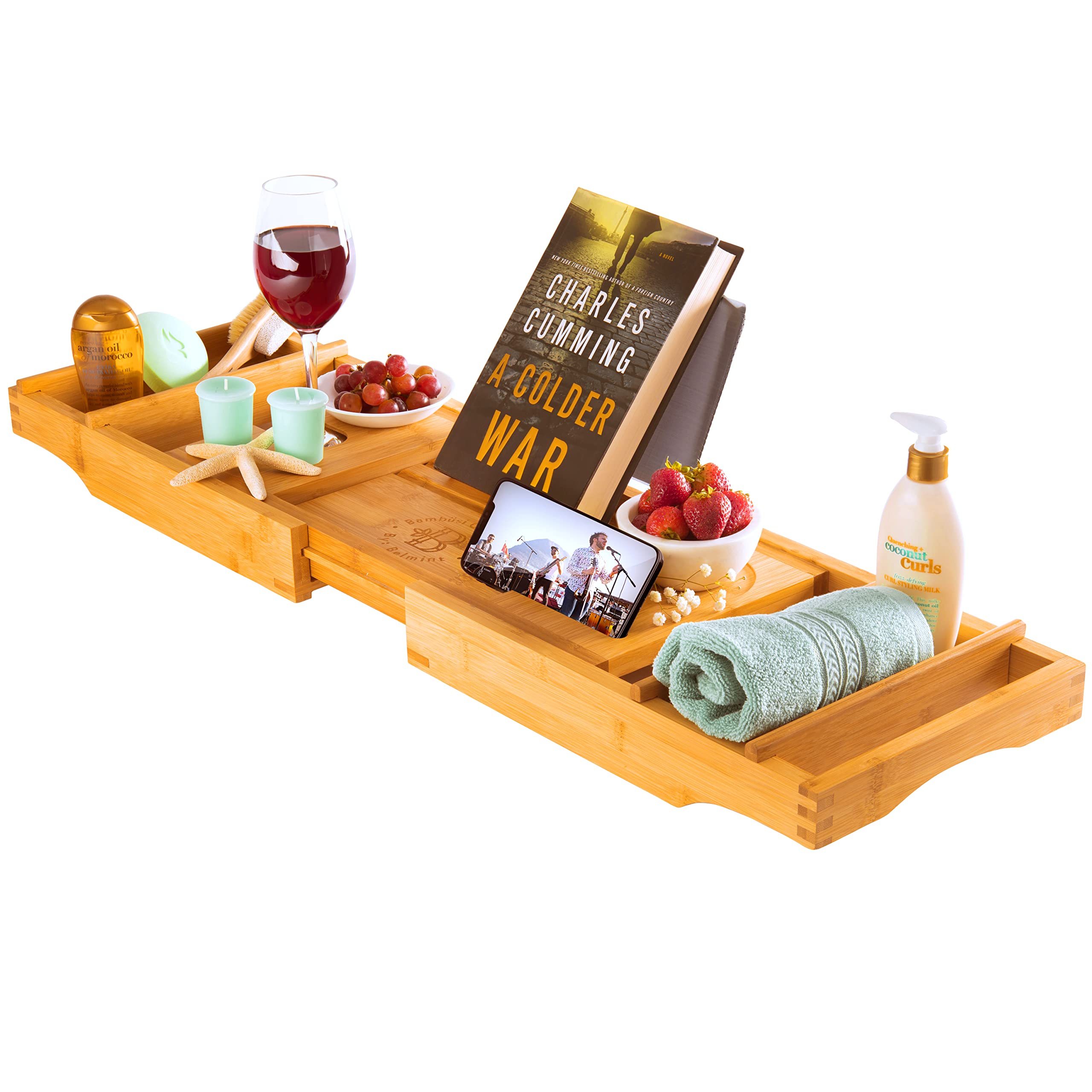 Algopix Similar Product 19 - Luxury Bamboo Bathtub Tray Caddy 