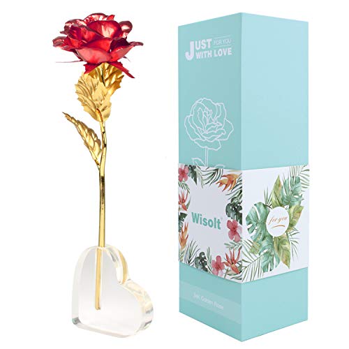 Algopix Similar Product 2 - Wisolt 24K Gold Rose Flowers New