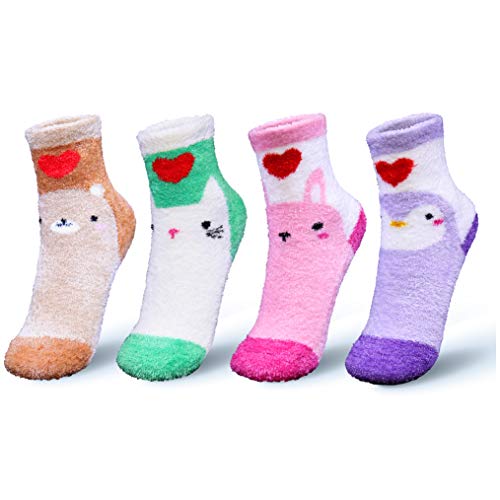 Algopix Similar Product 17 - Basico Kids Fuzzy Socks Warm Christmas