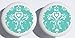 Algopix Similar Product 20 - Aqua Damask Print Drawer Knobs Ceramic