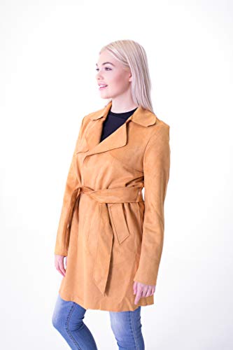 Algopix Similar Product 17 - Solitaire Faux Suede Trench Coat Jacket