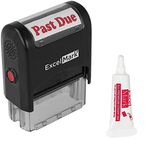 Algopix Similar Product 11 - Past Due Self Inking Rubber Stamp  Red
