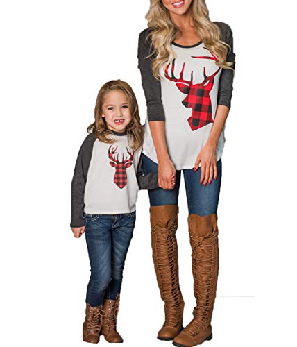 Algopix Similar Product 13 - Mommy and Me Fashion Deer Print Long