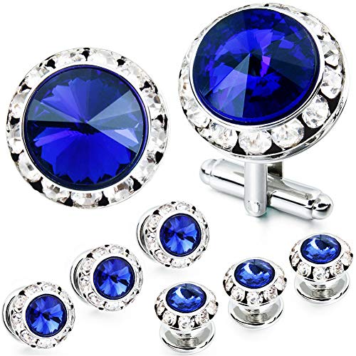 Algopix Similar Product 7 - AMITER MulitColors Crystal Cuff Links