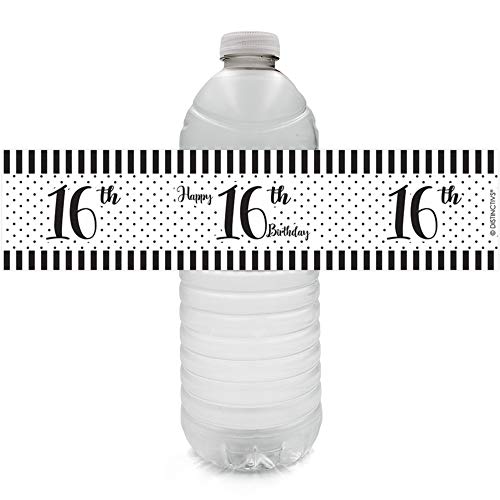 Algopix Similar Product 20 - Black and White Sweet 16 Birthday Party
