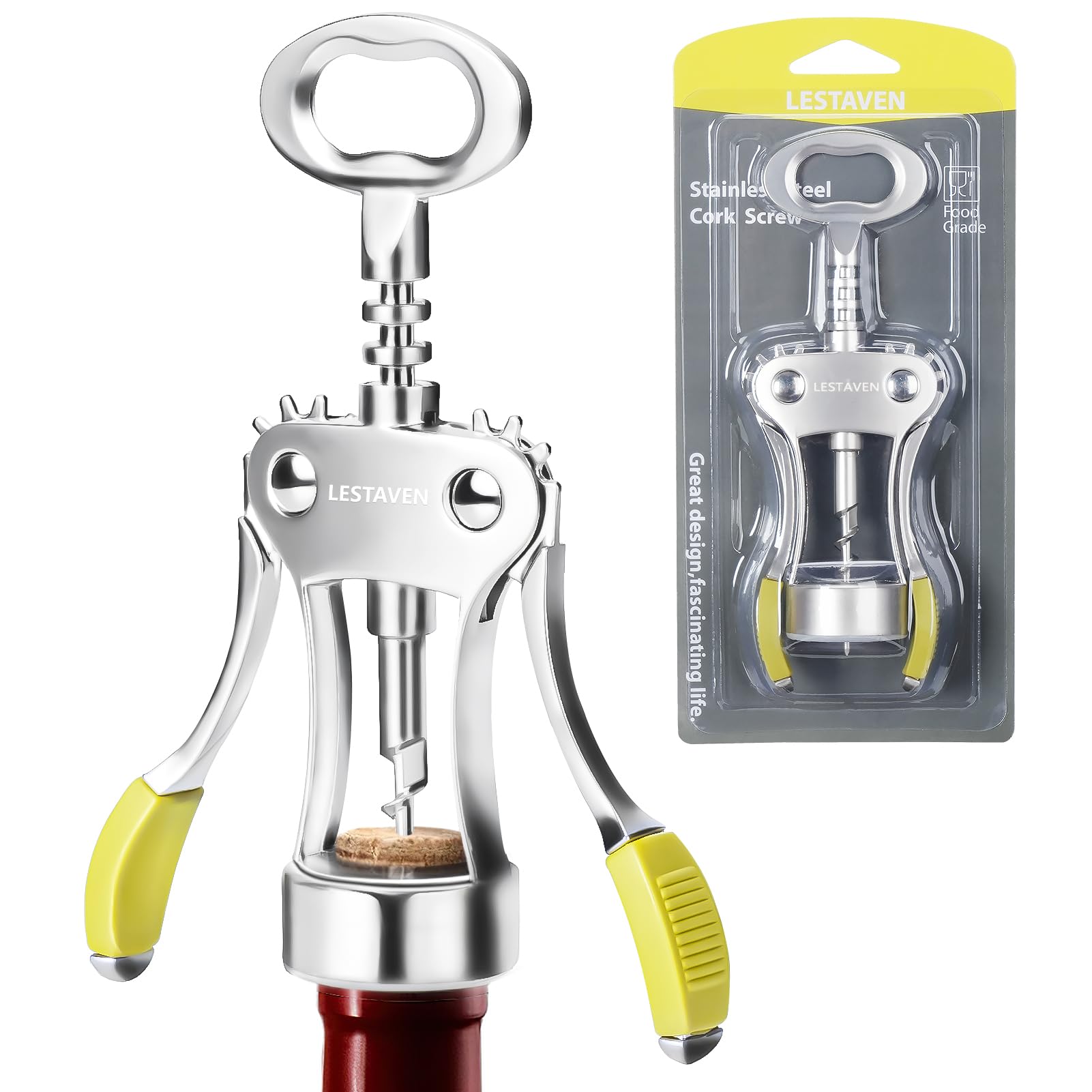 Algopix Similar Product 14 - Stainless Steel Wing Corkscrew Wine