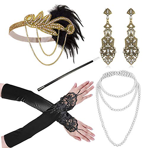 Algopix Similar Product 6 - Cizoe 1920s Gatsby Accessories Set for