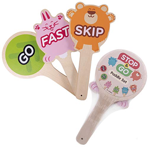 Algopix Similar Product 17 - Stop  Go Wooden Paddles Set  Play Red