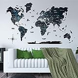 Algopix Similar Product 2 - Wood World Map Wall Art Large Wall