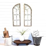 Algopix Similar Product 18 - Farmhouse Wooden Wall Windows Set of