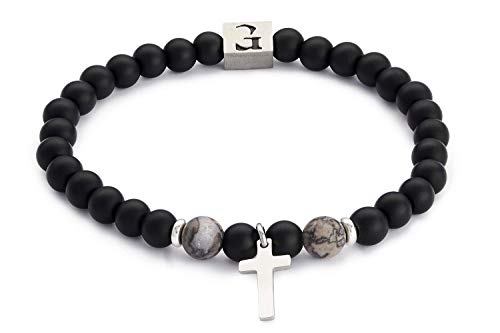 Algopix Similar Product 19 - Stretch Bracelet For men Set With Onyx