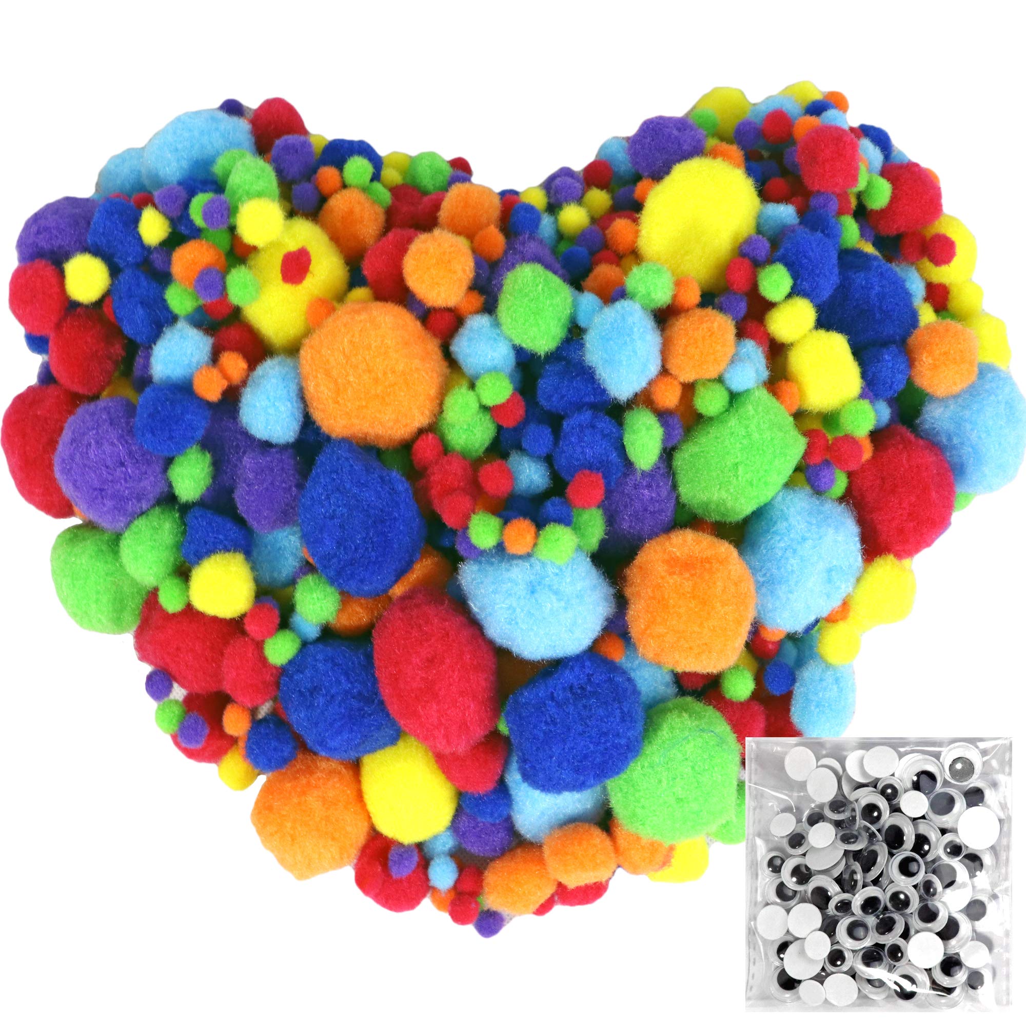 Algopix Similar Product 16 - Pom Poms 770pcs 5 Sizes Multicolor with