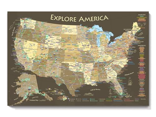 Algopix Similar Product 1 - National Parks Map Poster with USA