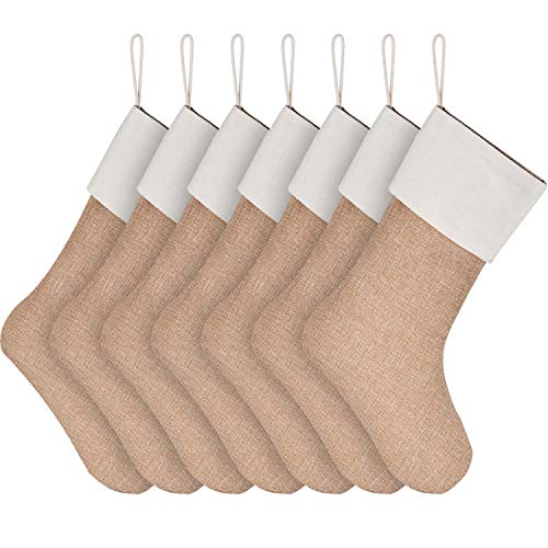 Algopix Similar Product 11 - Sunshane Burlap Christmas Stockings