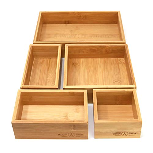 Algopix Similar Product 16 - Bamboo Drawer Organiser  Set of 5  5