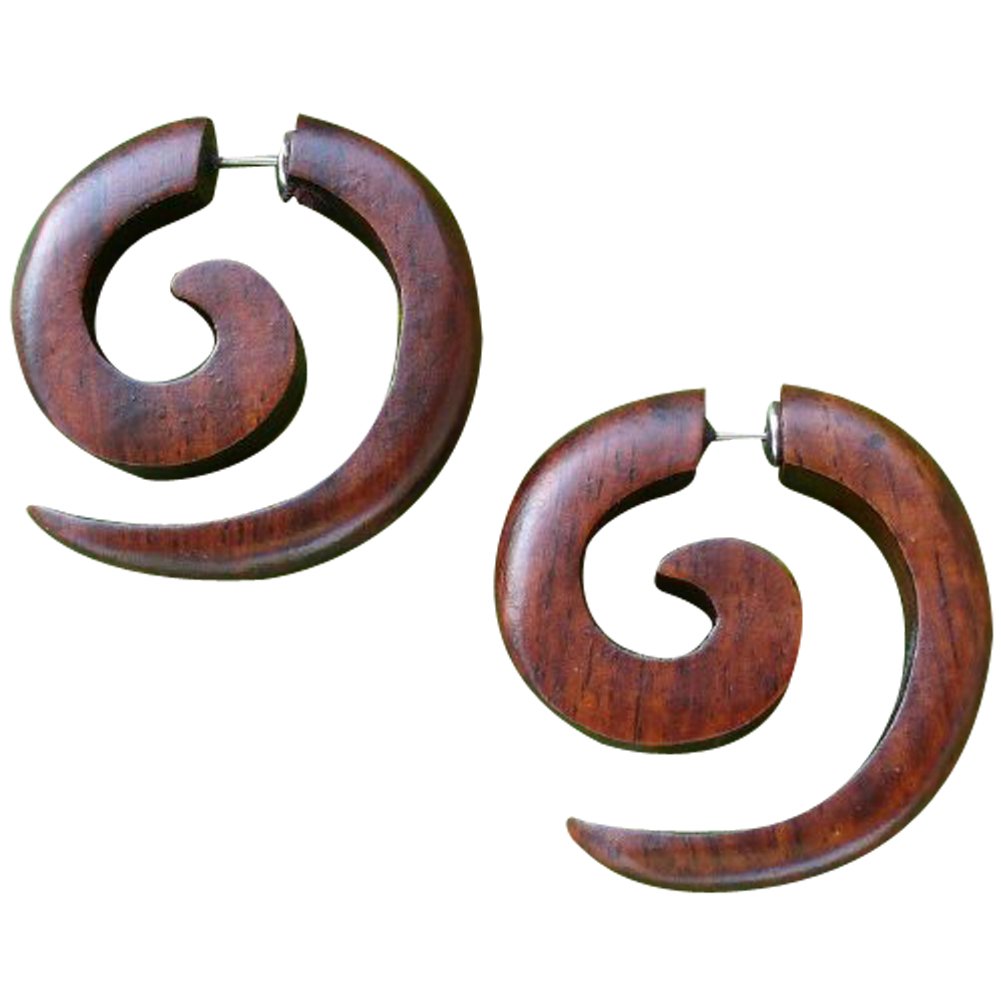 Algopix Similar Product 7 - Tribal Organic Wooden Earrings Fake