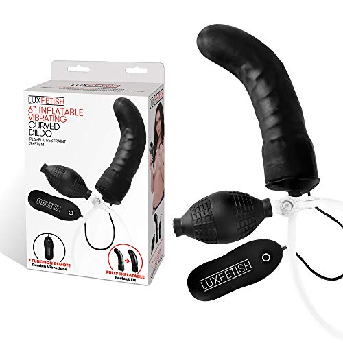 Algopix Similar Product 4 - 6IN Inflatable Vibrating Curved Dildo