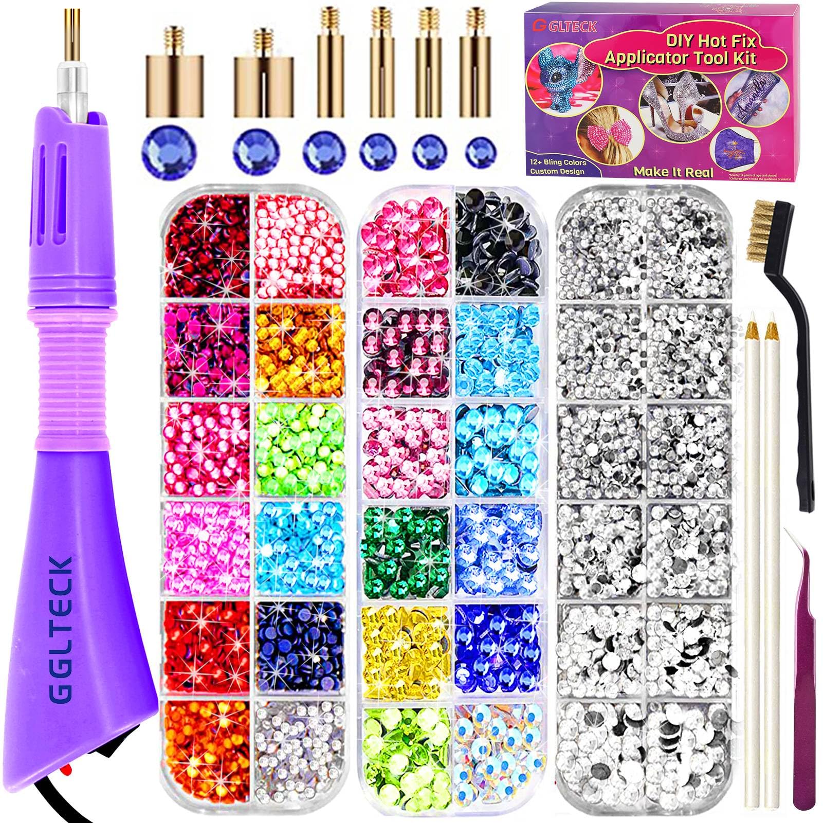 Algopix Similar Product 1 - GLTECK Hotfix Applicator Bedazzler Kit