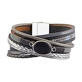 Algopix Similar Product 6 - GelConnie Agate Leather Cuff Bracelet