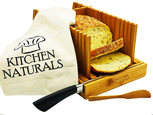 Algopix Similar Product 3 - Premium Bamboo Foldable Bread Slicer 