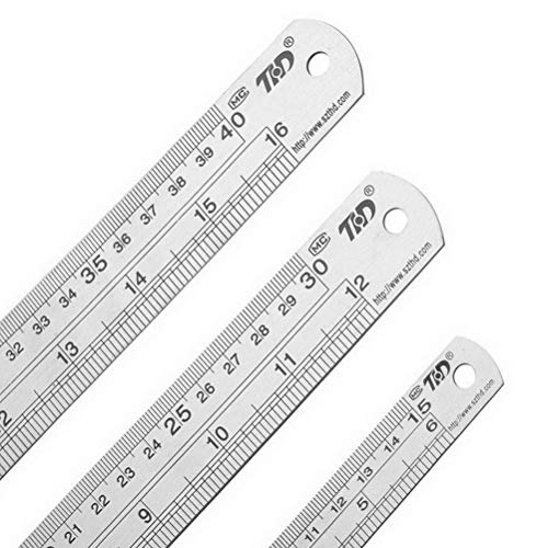 Algopix Similar Product 7 - FJYQOP Stainless Steel Ruler Set 3