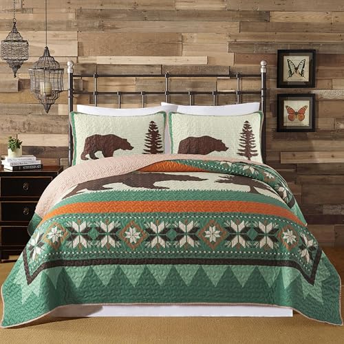 Algopix Similar Product 9 - Wild Wonders Cabin Themed Bedding Twin