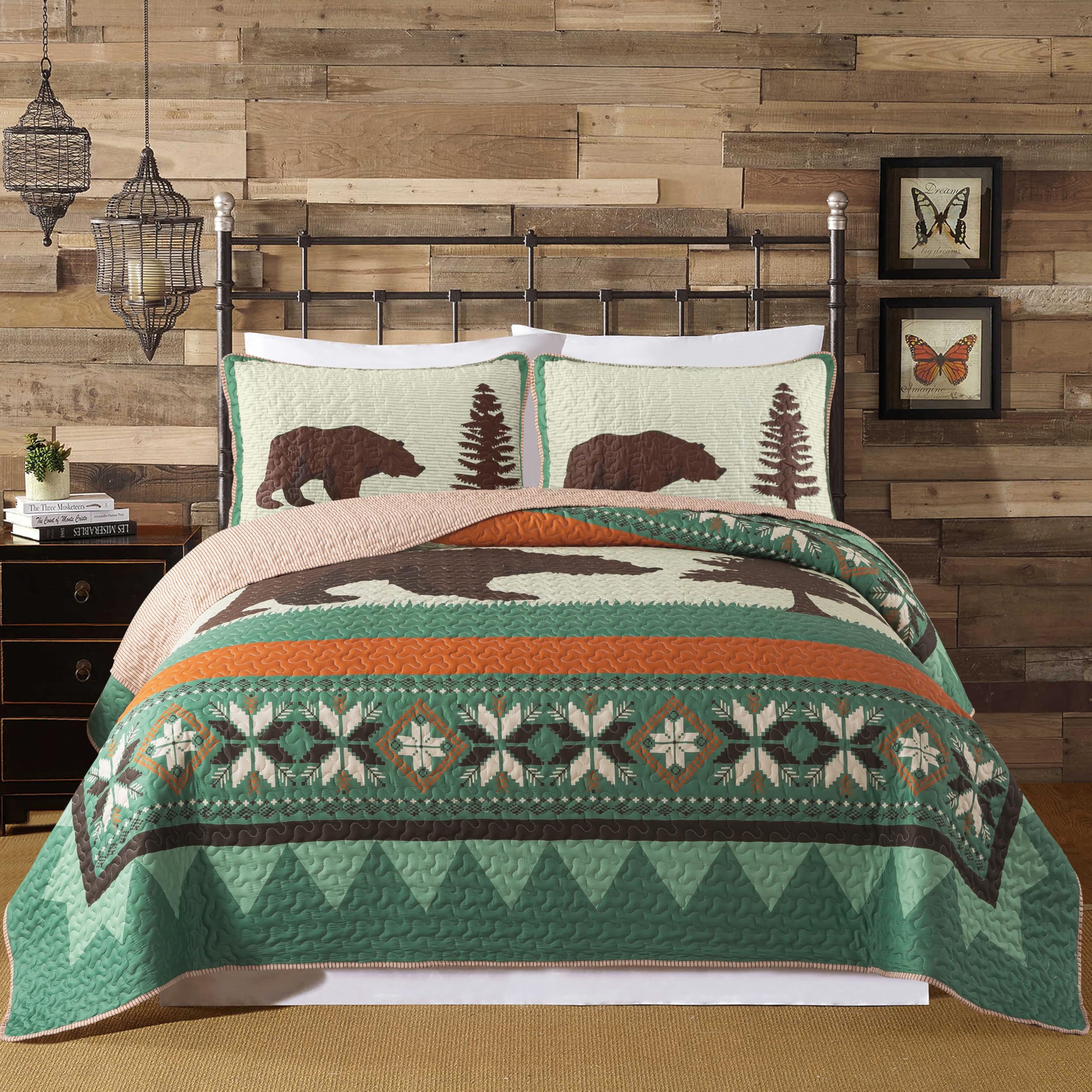 Algopix Similar Product 15 - Wild Wonders Cabin Themed Bedding Twin