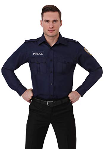 Algopix Similar Product 4 - Mens Plus Size Long Sleeve Police