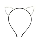 Algopix Similar Product 11 - Kitty Cat Ears Rhinestone Halo Headband