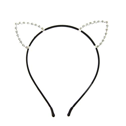 Algopix Similar Product 5 - Kitty Cat Ears Rhinestone Halo Headband