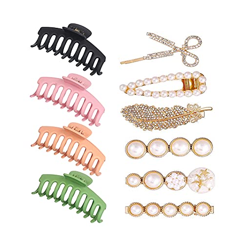 Algopix Similar Product 17 - Pearls Hair Clips Claw for Women Girls