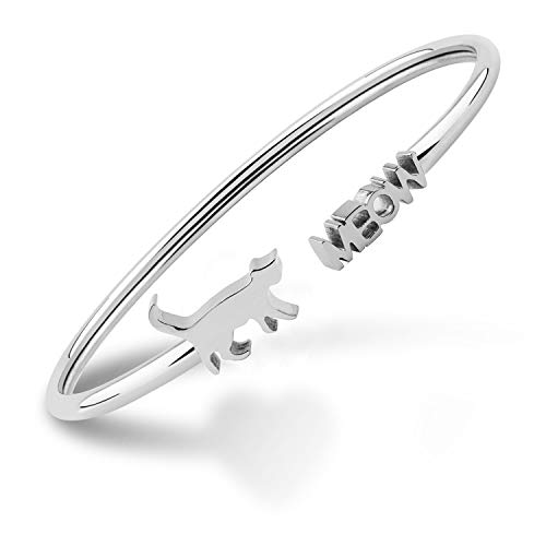 Algopix Similar Product 2 - Tiny Cat Meow Cuff Bracelet Jewelry Cat