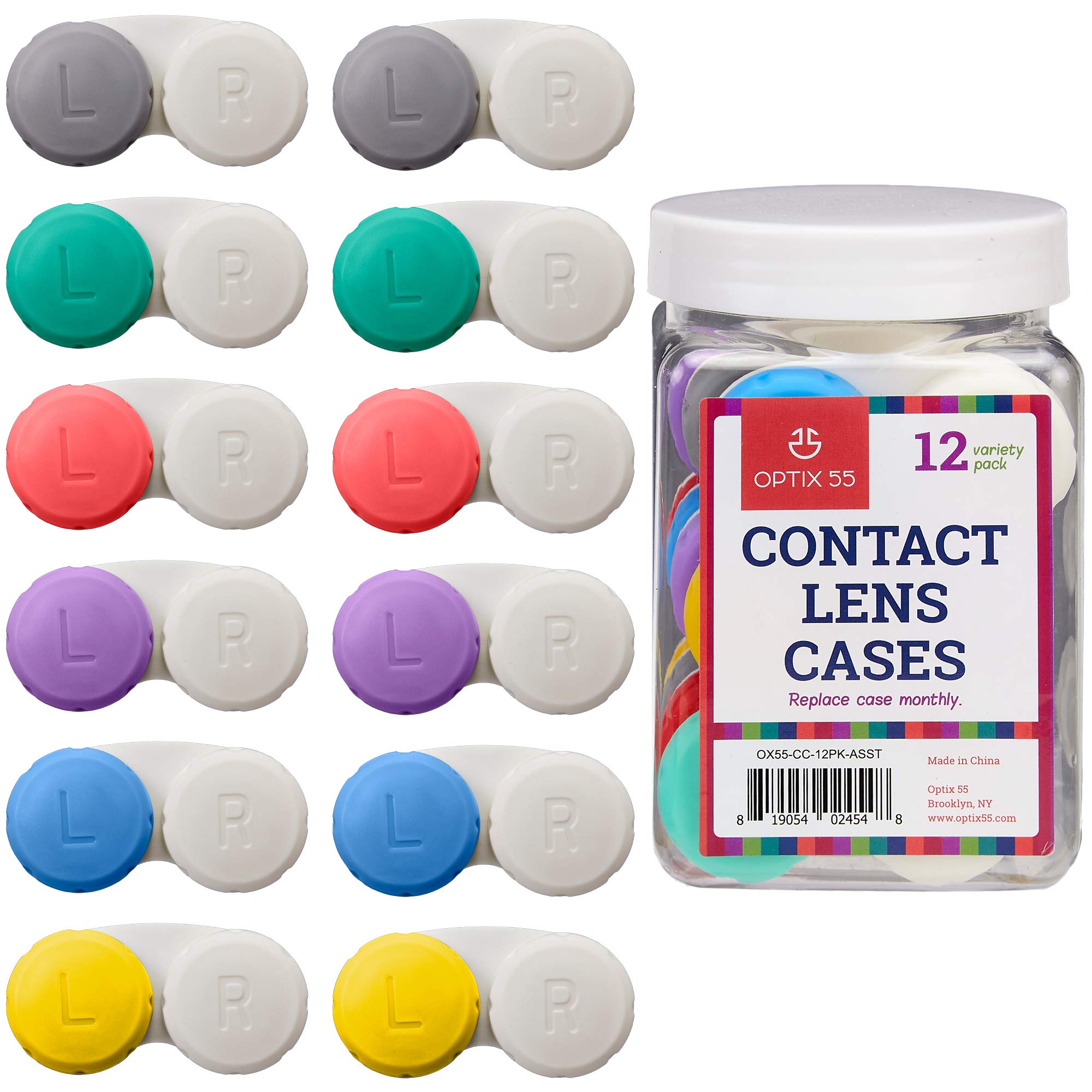 Algopix Similar Product 2 - Contact Lens Cases 12 Pack Assorted