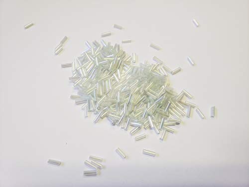 Algopix Similar Product 9 - CF - Clear/White Iridescent Tube Beads