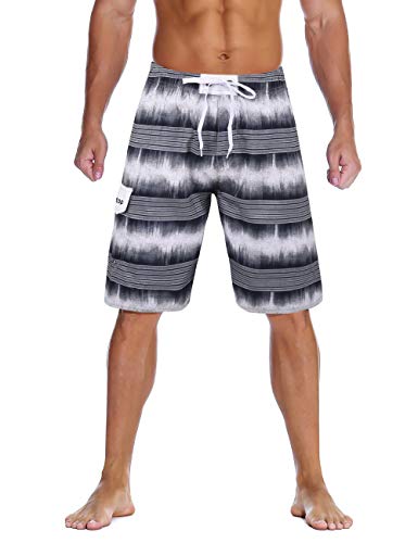 Algopix Similar Product 19 - Unitop Mens Striped Swim Trunks Long