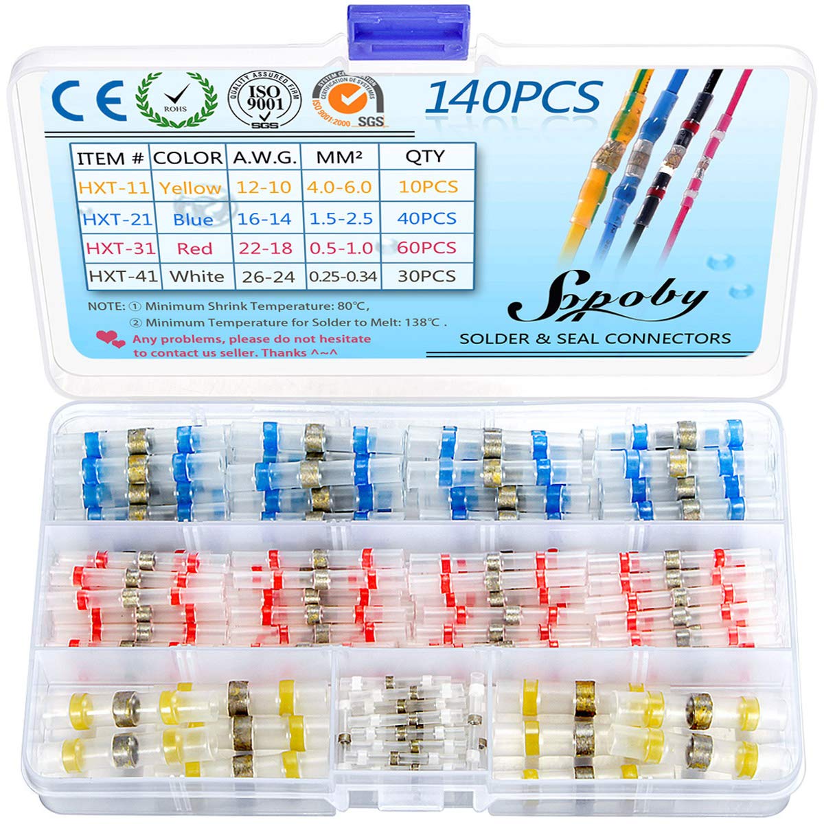 Algopix Similar Product 19 - 140 PCS Solder Seal Wire Connectors