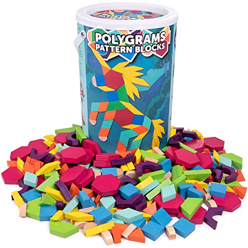 Algopix Similar Product 6 - Polygrams Pattern Blocks  250 Wooden