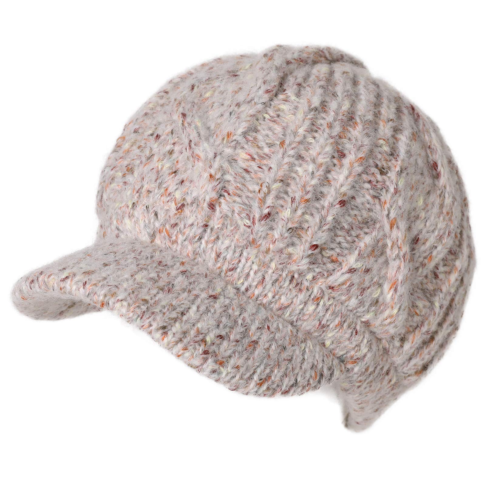 Algopix Similar Product 9 - Fancet Womens Knit Visor Beanie Newsboy