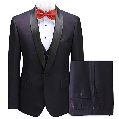 Algopix Similar Product 4 - Mens 3 Piece Suit Slim Fit Blazer Vest
