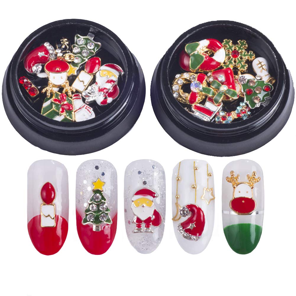 Algopix Similar Product 15 - Christmas Nails Decorations 3D Metallic