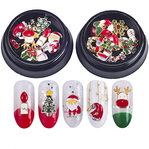 Algopix Similar Product 14 - Christmas Nails Decorations 3D Metallic